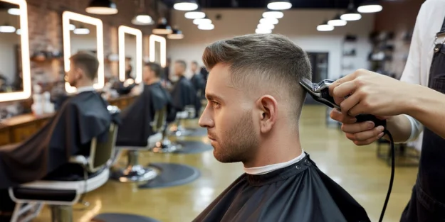 Best buzz cut fade styles for men 2026 being styled in a barbershop