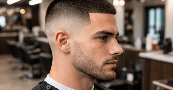 buzz cut high fade with sharp lineup clean sides modern mens haircut 2026